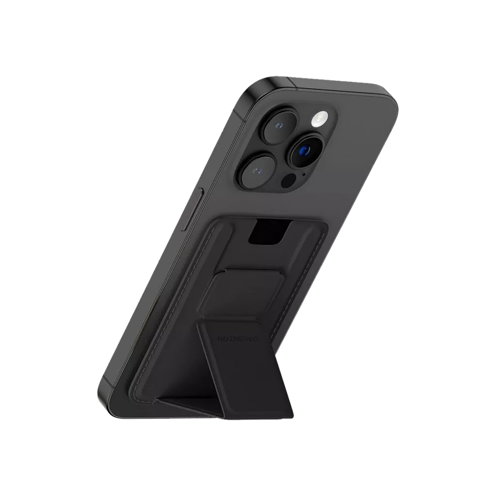 AMAZINGthing - Marsix Pro - Magnetic MagSafe Phone Grip, Wallet & Stand - Black