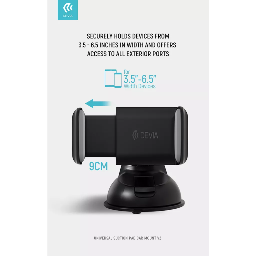 Devia - Sturdy Universal Car Mount Holder - Black