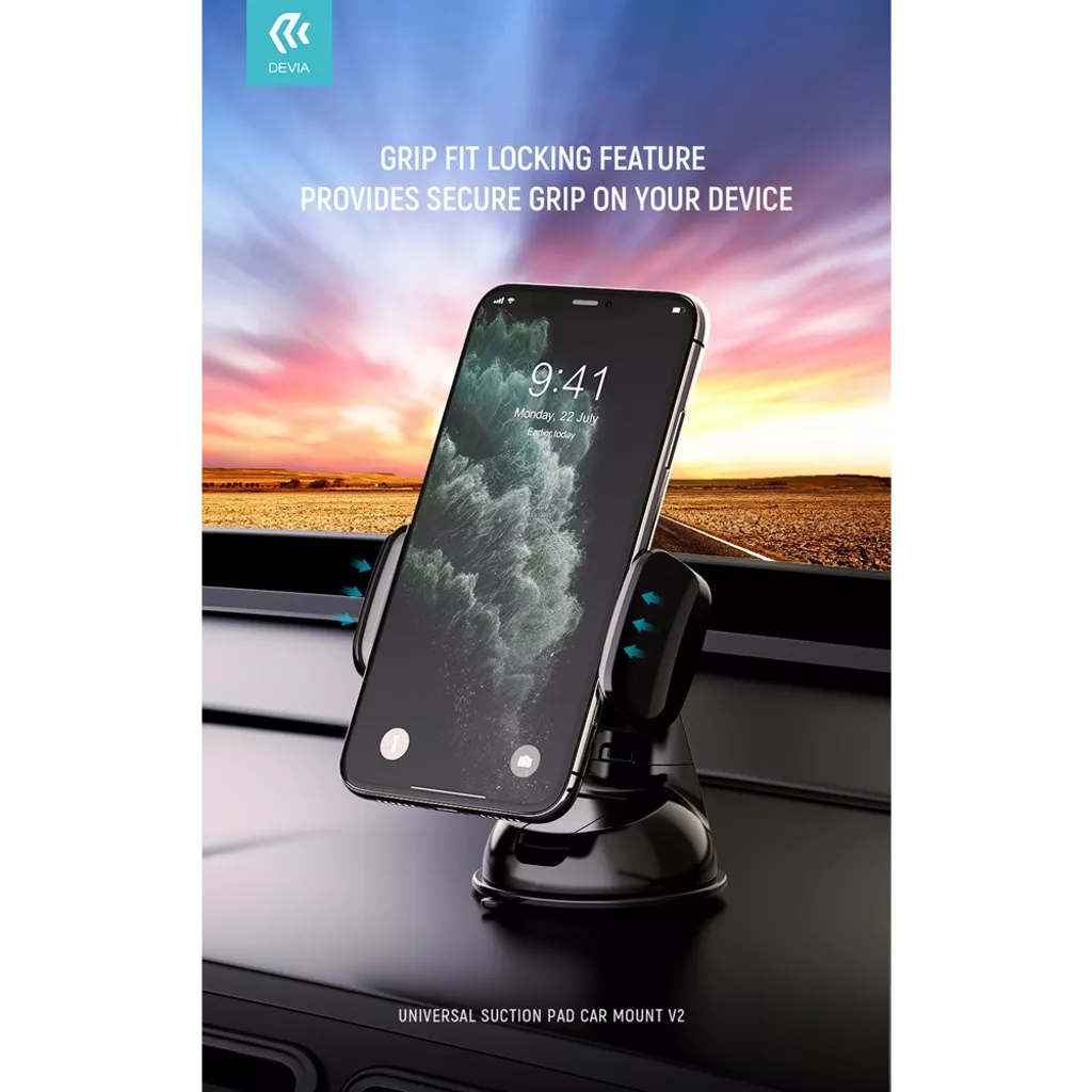 Devia - Sturdy Universal Car Mount Holder - Black