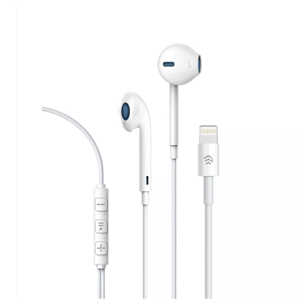 Devia - Non-MFI Lightning Bluetooth Earphones with Microphone & Volume Control - White
