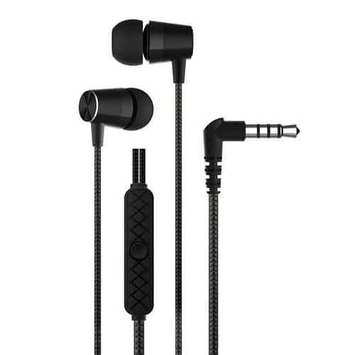 Devia - 3.5mm Kintone Metal Earphones with Microphone & Volume Control - Black