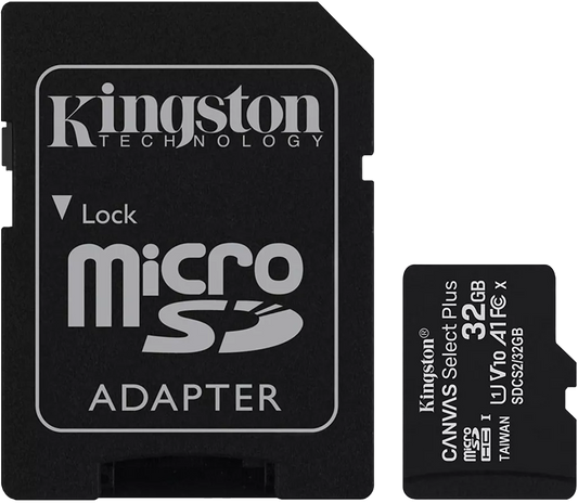 Kingston - Canvas Select Plus - MicroSD Class 10 Memory Card & SD Adapter - 32GB