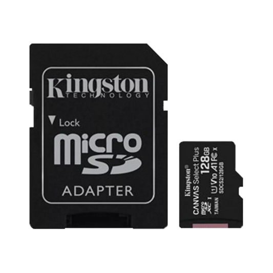 Kingston - Canvas Select Plus - MicroSD Class 10 Memory Card & SD Adapter - 128GB