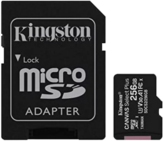 Kingston - Canvas Select Plus - MicroSD Class 10 Memory Card & SD Adapter - 256GB