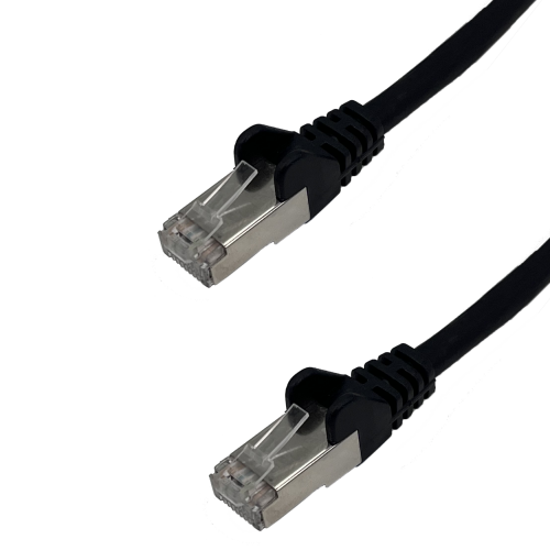 10m RJ45 CAT6A SSTP Stranded Flush Moulded LS0H Network Cable - 26AWG - Black