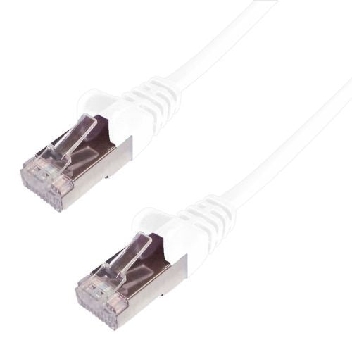 10m RJ45 CAT6A SSTP Stranded Flush Moulded LS0H Network Cable - 26AWG - White