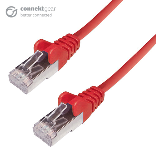 10m RJ45 CAT6A SSTP Stranded Flush Moulded LS0H Network Cable - 26AWG - Red