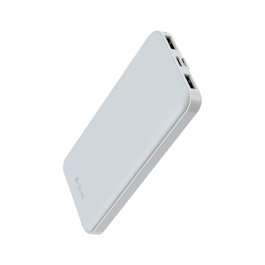 Devia - 10,000mAh Kintone Dual Port LED Indicator Powerbank - White