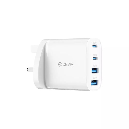 Devia - 40W Dual USB-C & USB Power Delivery 3-Pin UK Charging Plug - White