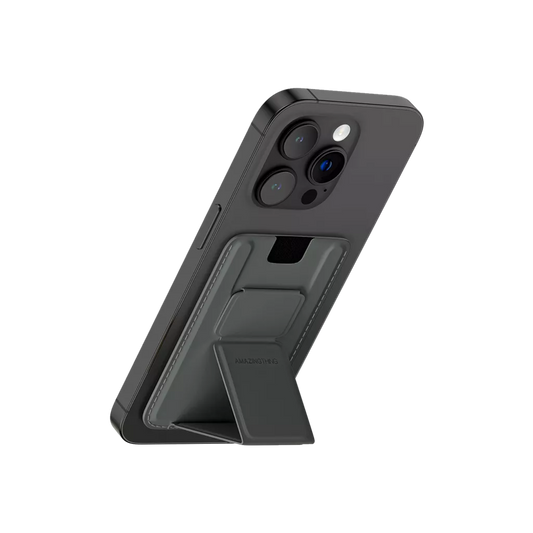 AMAZINGthing - Smoothie Pro - Magnetic MagSafe Phone Grip, Wallet & Stand - Grey