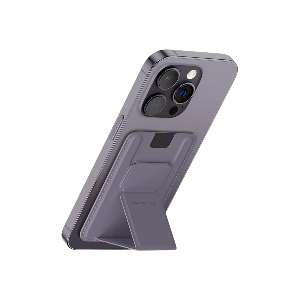 AMAZINGthing - Smoothie Pro - Magnetic MagSafe Phone Grip, Wallet & Stand - Purple