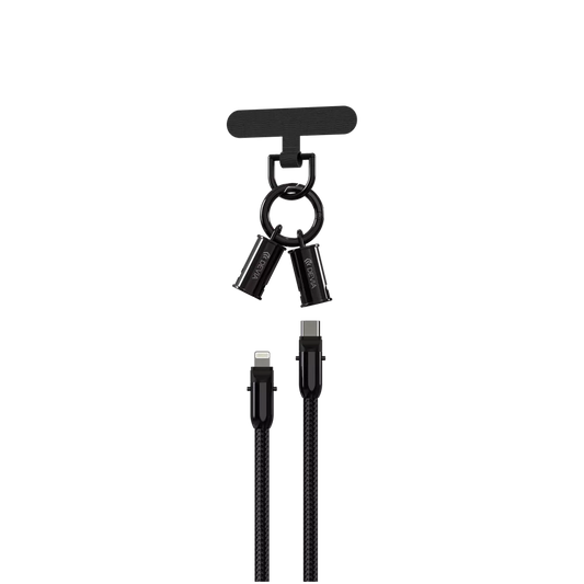 Devia - 1.2m (27W) Lanyard Woven Power Delivery - USB-C to Non-MFI Lightning Cable - Black