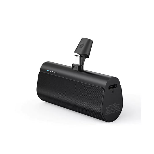 Veger - PlugON-C - 5,000mAh 20W USB-C Power Delivery LED Indicator Ultra Small Powerbank - Black