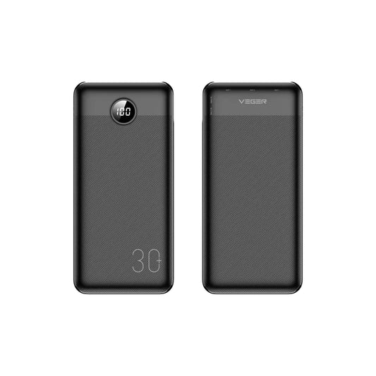 Veger - L30 - 30,000mAh 20W PD Digital Display Powerbank - Black