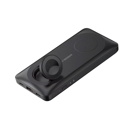 Veger - MagMulti - 10,000mAh 22.5W PD Wireless Charging Powerbank for Apple iPhone, Watch & AirPods - Black