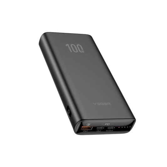Veger - T100 - 20,000mAh 100W LED Indicator Powerbank - Black