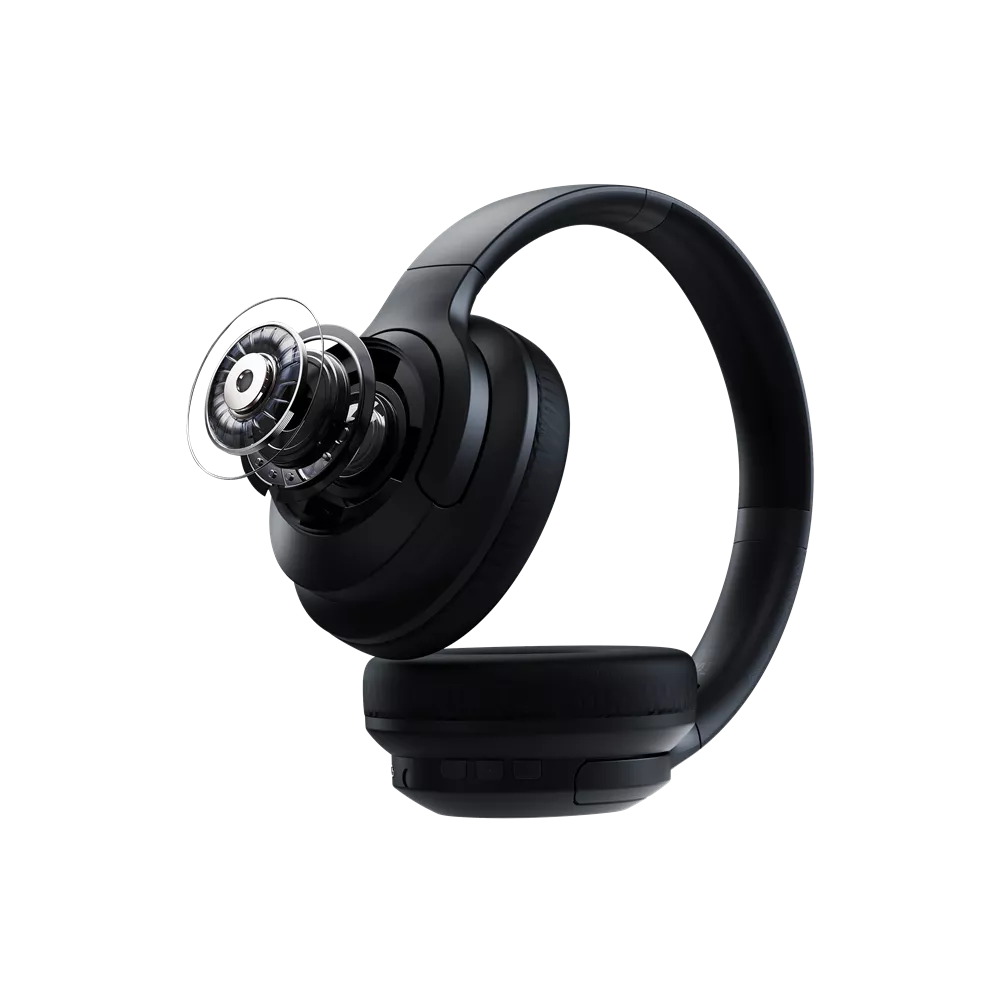 Devia - EarBass Pro - ANC Foldable On-Ear Wireless Headphones - BlacK