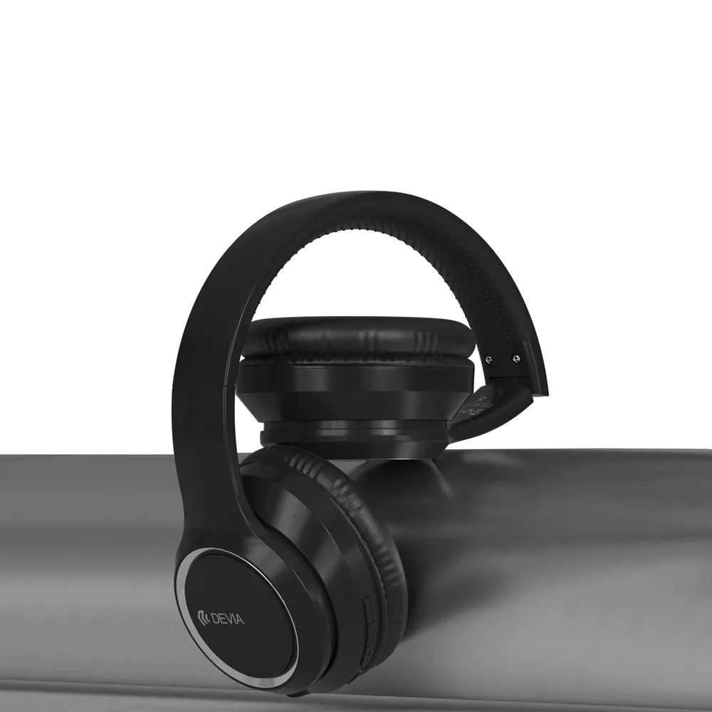 Devia - Kintone Foldable On-Ear Wireless HD Headphones - Black