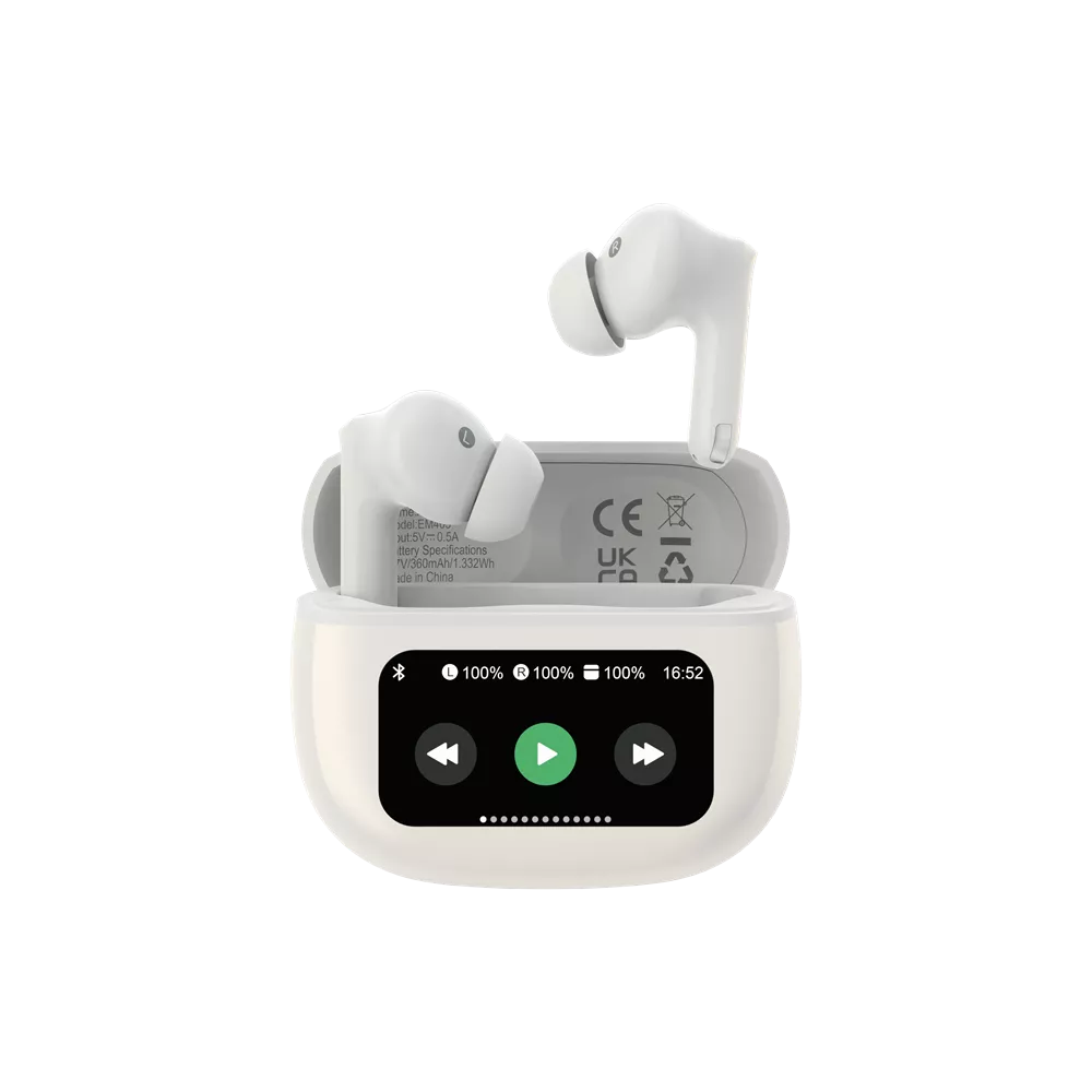 Devia - ANC TWS Pro3 - True Wireless Earbuds & Charging Case & Screen - White