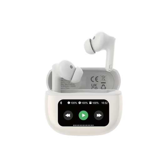 Devia - ANC TWS Pro3 - True Wireless Earbuds & Charging Case & Screen - White
