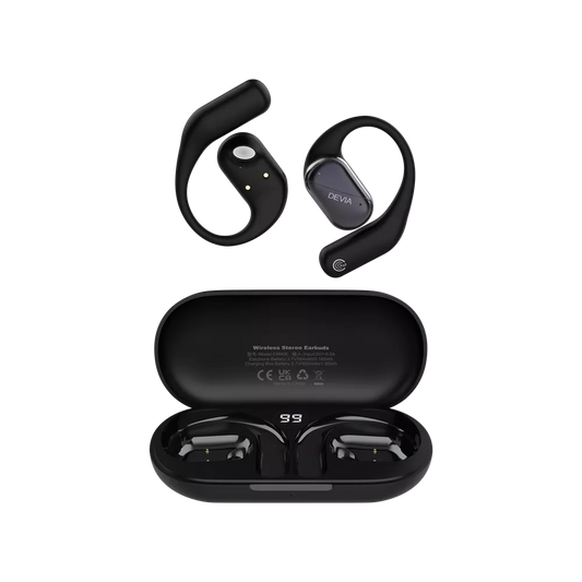 Devia - OWS Lite1 - Digital Display True Wireless Sports Earbuds & Charging Case - Black