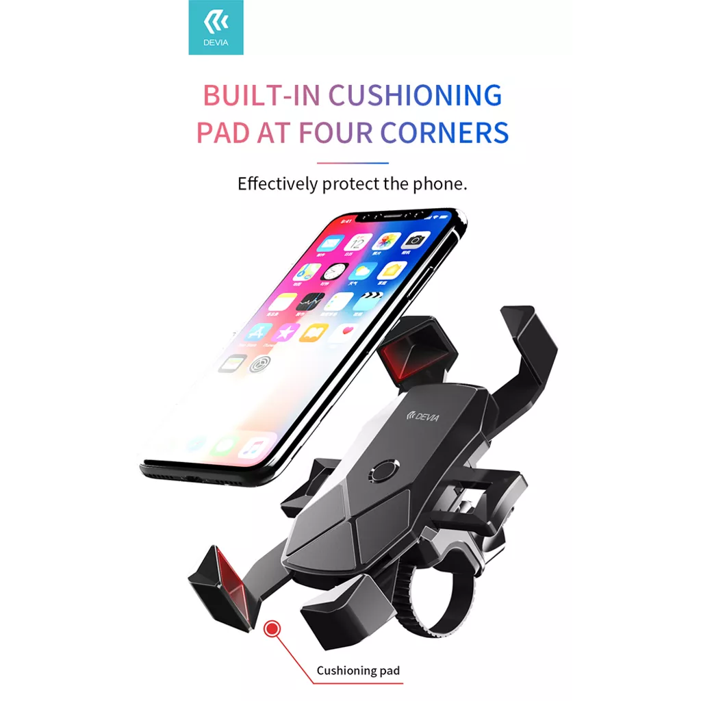 Devia - Universal Motorcycle, Bike & E-Scooter Mount Holder - Black