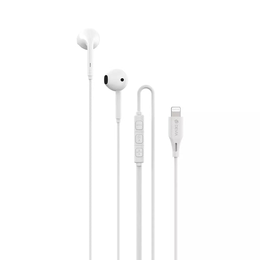 Devia - Lightning Earphones with Microphone & Volume Control - White