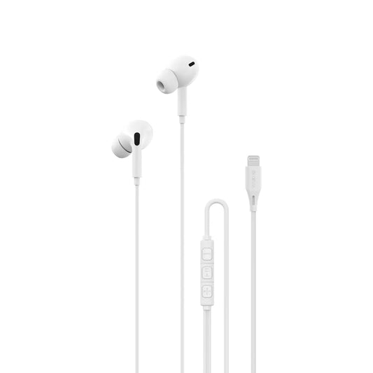 Devia - Lightning Earphones with Microphone & Volume Control - White