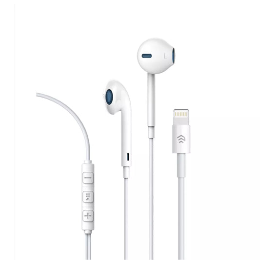 Devia - Non-MFI Lightning Bluetooth Earphones with Microphone & Volume Control - White