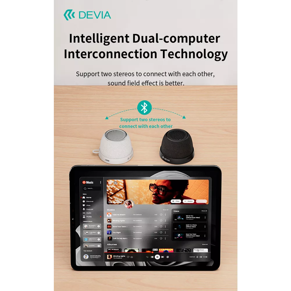 Devia - 5W Mini Multi-Surface MagSafe Bluetooth Wireless Speaker - Black