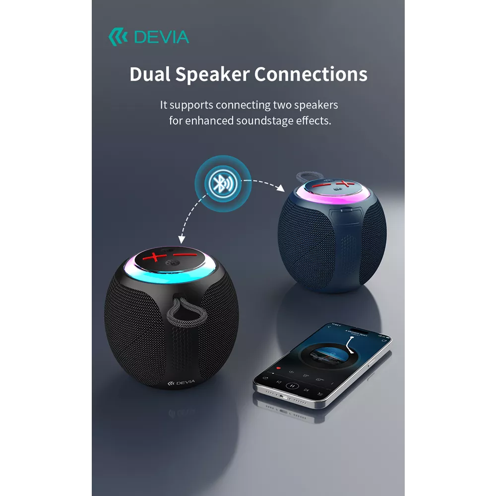 Devia - 5W SoundLite1 Bluetooth Wireless Speaker - Black