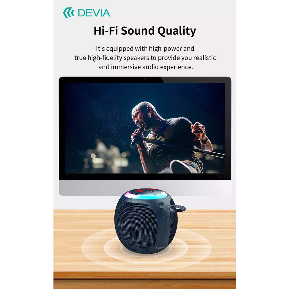 Devia - 5W SoundLite1 Bluetooth Wireless Speaker - Black