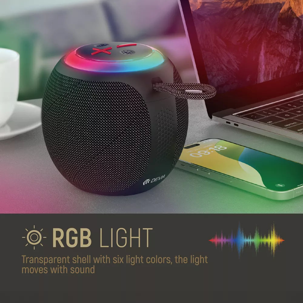 Devia - 5W SoundLite1 Bluetooth Wireless Speaker - Black