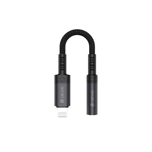 Devia - Non-MFI Lightning to 3.5mm Headphone Adapter - Black