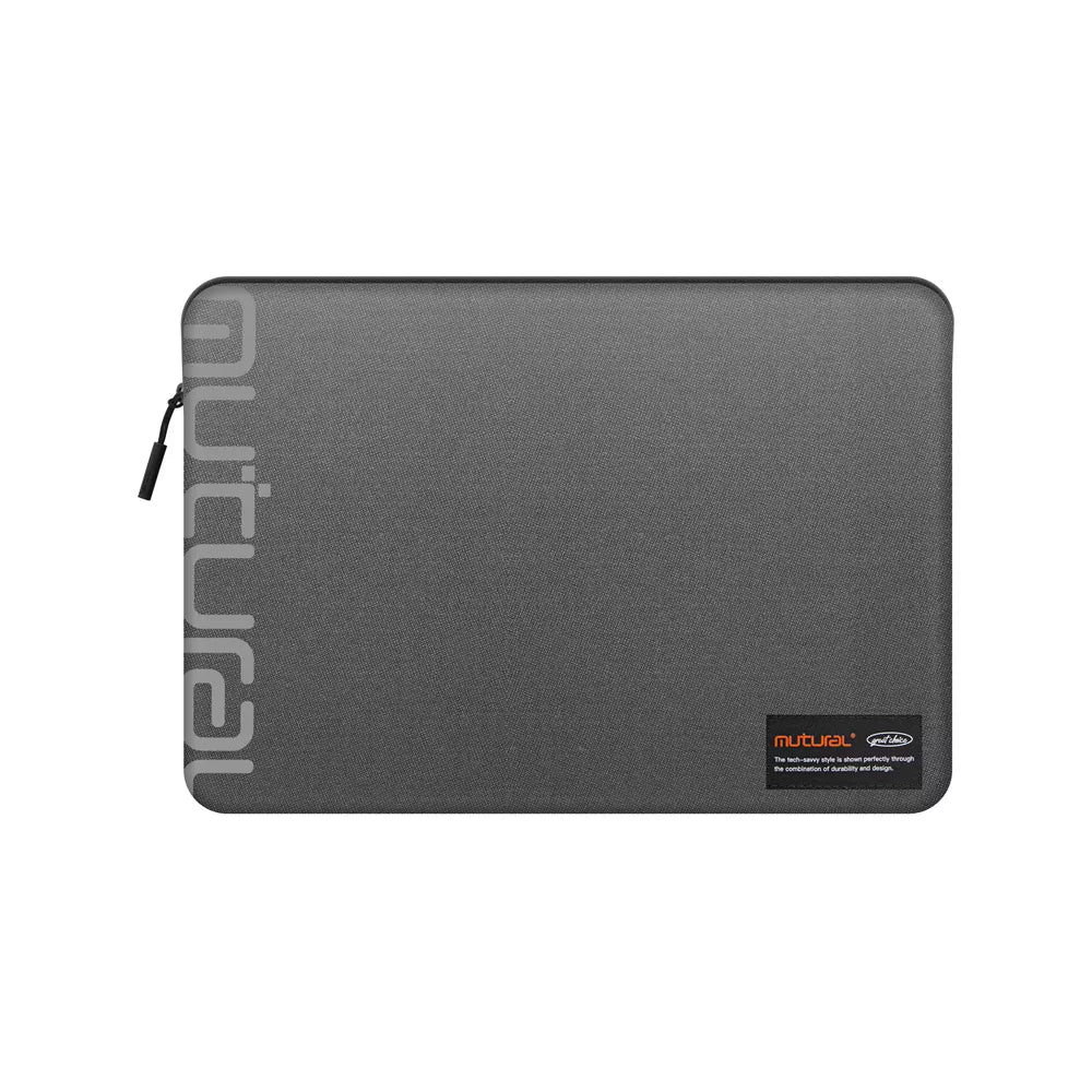 Mutural - Minimalist - 13 to 14" Universal Notebook & Laptop Sleeve - Grey