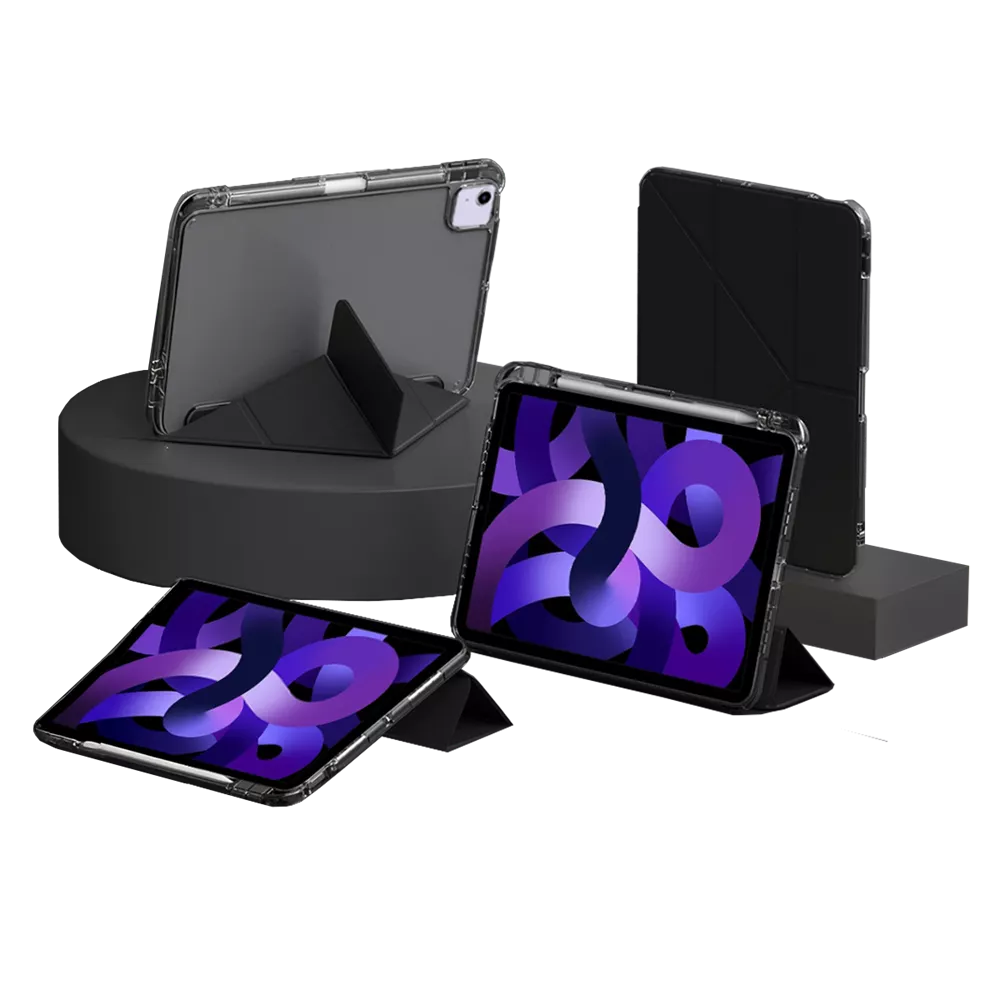 Mutural - Clear-Pro Case for iPad Air (2020/21/22/24/25) (10.9 & 11) - Black