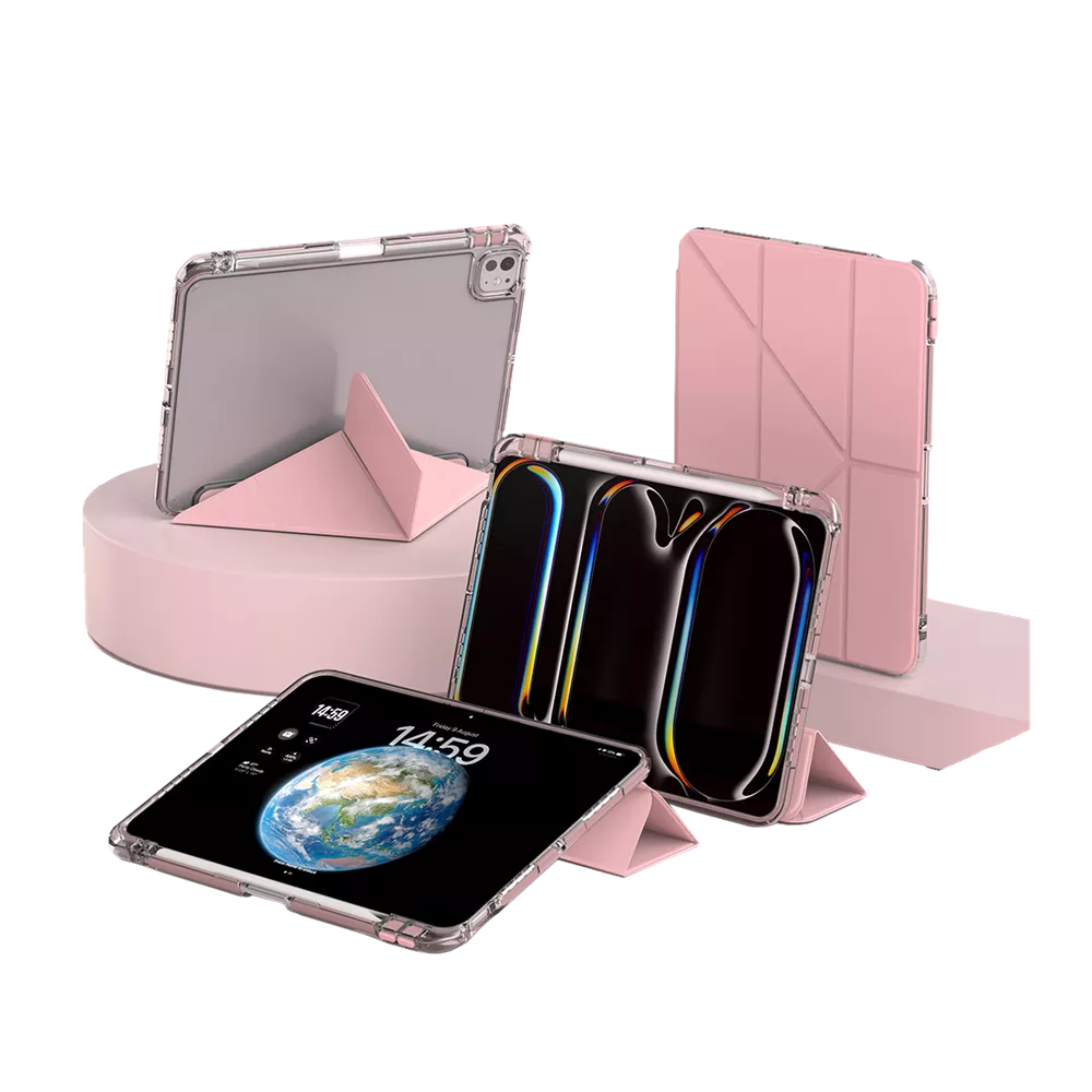 Mutural - Clear-Pro Case for iPad 10 (2022) & iPad 11 (2025) - Pink