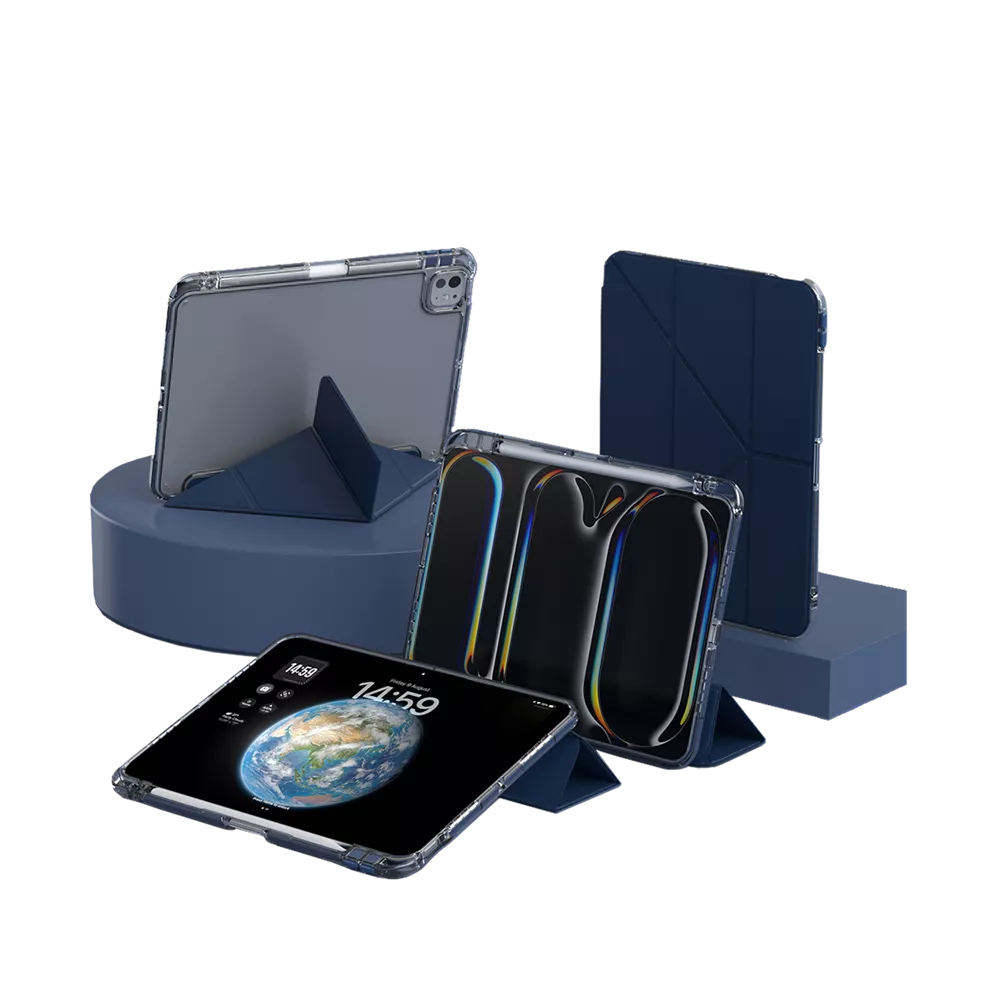 Mutural - Clear-Pro Case for iPad 10 (2022) & iPad 11 (2025) - Navy Blue