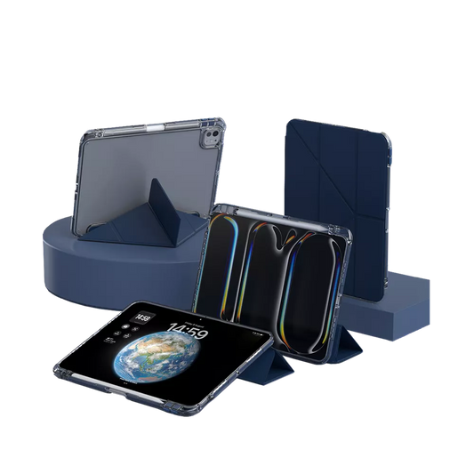 Mutural - Clear-Pro Case for iPad 10 (2022) & iPad 11 (2025) - Navy Blue