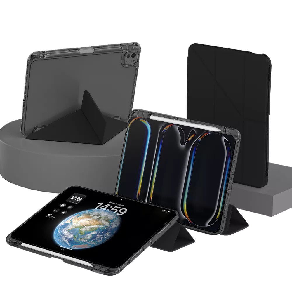 Mutural - Clear-Pro Case for iPad 10 (2022) & iPad 11 (2025) - Black