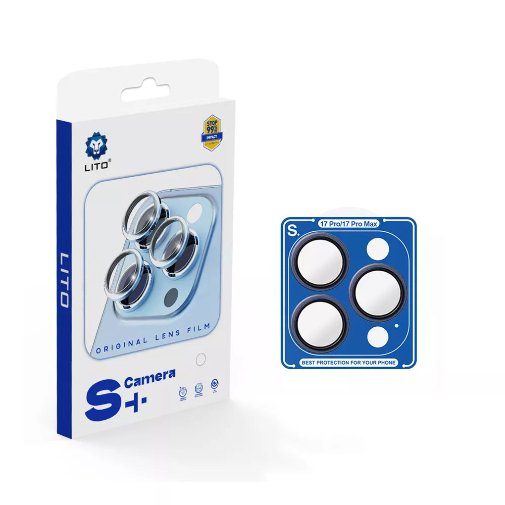 Lito - Individual Camera Ring Glass Protector - Navy Blue for iPhone 17 Pro & Pro Max
